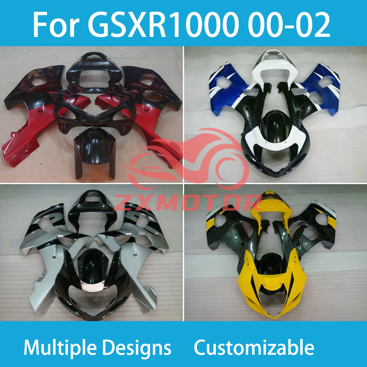 

Полный комплект обтекателей для SUZUKI K1 GSXR1000 00 01 02, Обтекатели для кузова, обтекатели GSXR 1000 2000 2001 2002