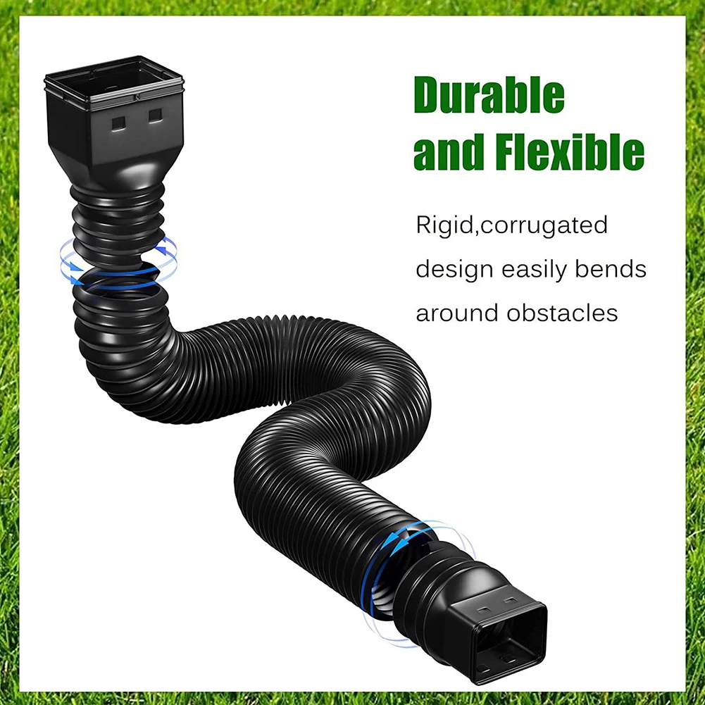 Telescopic Drain Extender Connector 21-60 Inch Plastic Gutter Downspout Reusable Flexible Downspout Extension Rainwater Diverter