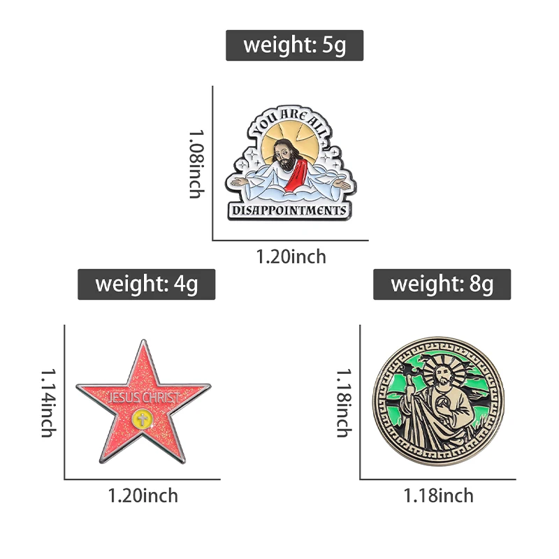Heilige Jesus Bibel Emaille Pins benutzer definierte San Judas Tadeo Broschen Revers Abzeichen halten den Glauben Schmuck Geschenk für Freunde – Detail 1