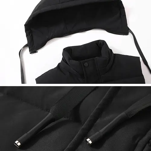 Winter Thick Vest Men 6XL Plus Size Vests Winter Padded Vests Male Fashion Casual Solid Color Sleeveless Jacket Big Size 6XL - Image 4