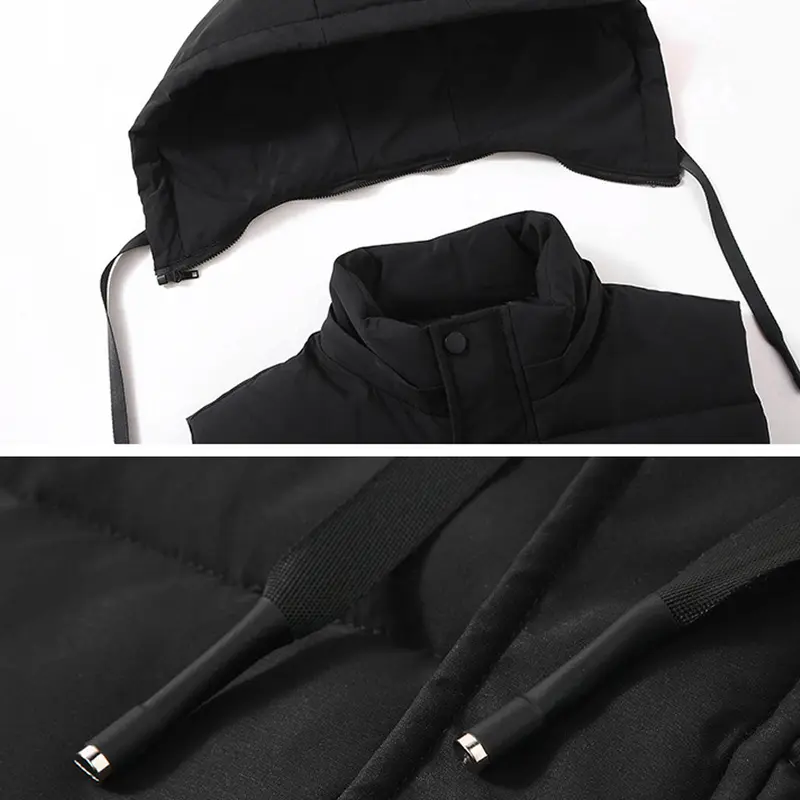 Winter Thick Vest Men 6XL Plus Size Vests Winter Padded Vests Male Fashion Casual Solid Color Sleeveless Jacket Big Size 6XL - Image 4