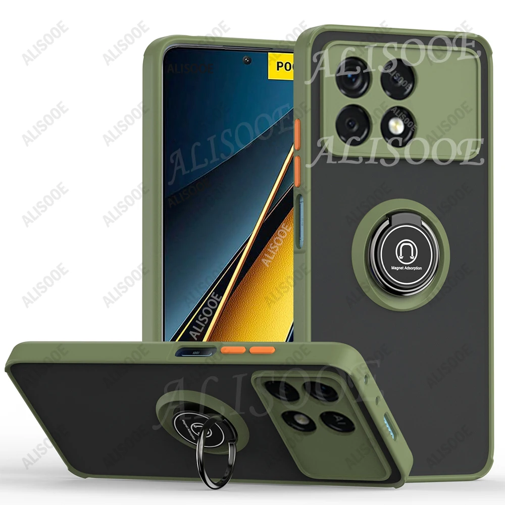 Kickstand Armor Ring Holder Protective Case - Shockproof Cover