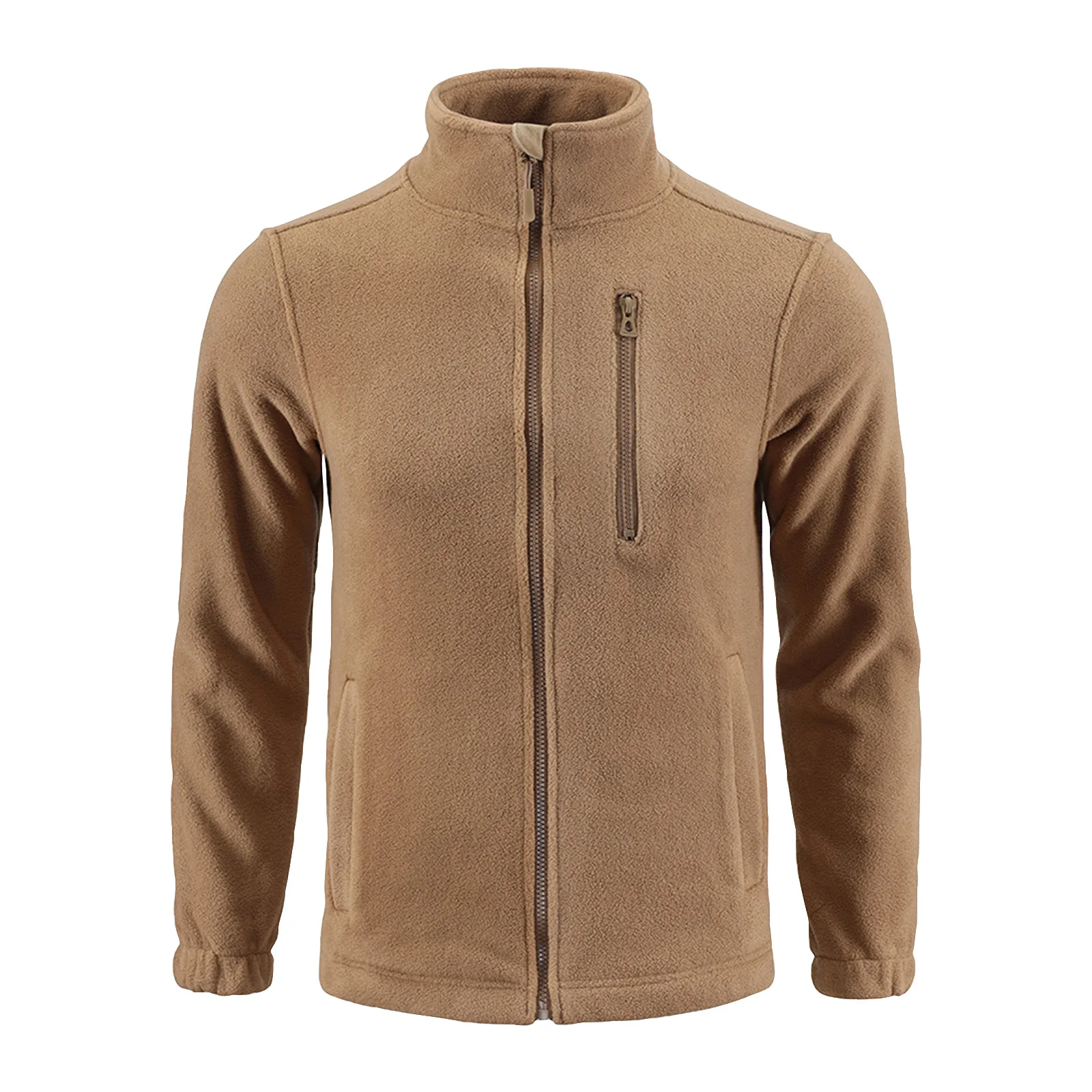 카모플라주 지퍼 재킷 남성용 양면 폴라 플리스 따뜻한 코트 사냥용 스탠드업 칼라 전술 훈련 라이너 가디건 탑스