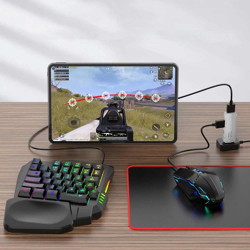 모바일 컨트롤러 게이밍 키보드 마우스 컨버터, PUBG 게이밍 키보드 및 마우스 콤보, 게이머 액세서리용 BT 5.3, 5 in 1