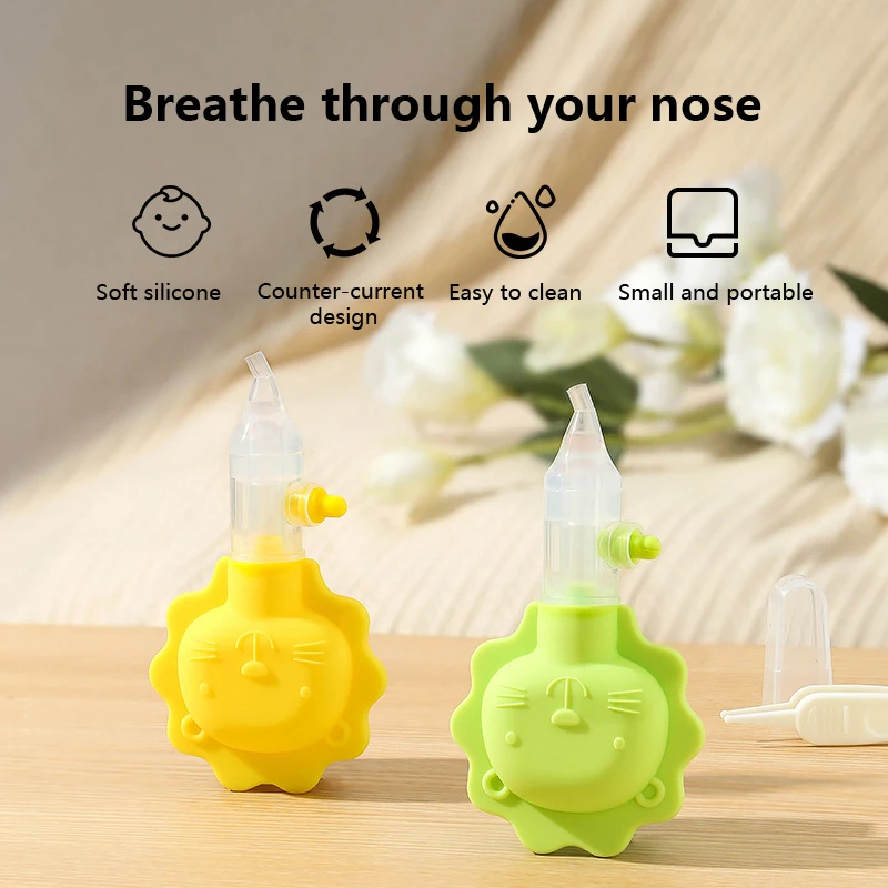 Silicone New Born Baby Safety Nose Cleaner Vacuum Suction Children Nasal Aspirator Baby Care Vacuum Sucker Nasal Suction Device
