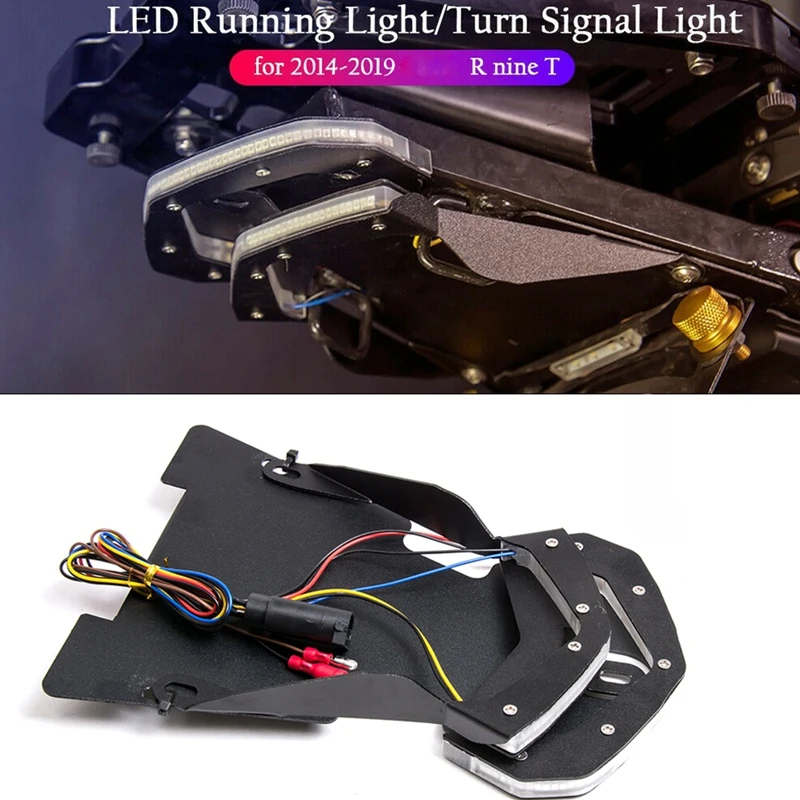 

Motorcycle License Plate Holder Tail Mount With LED Turn Signal Light For-BMW R NINE T R9T 2014 2015 2017 2018 2019