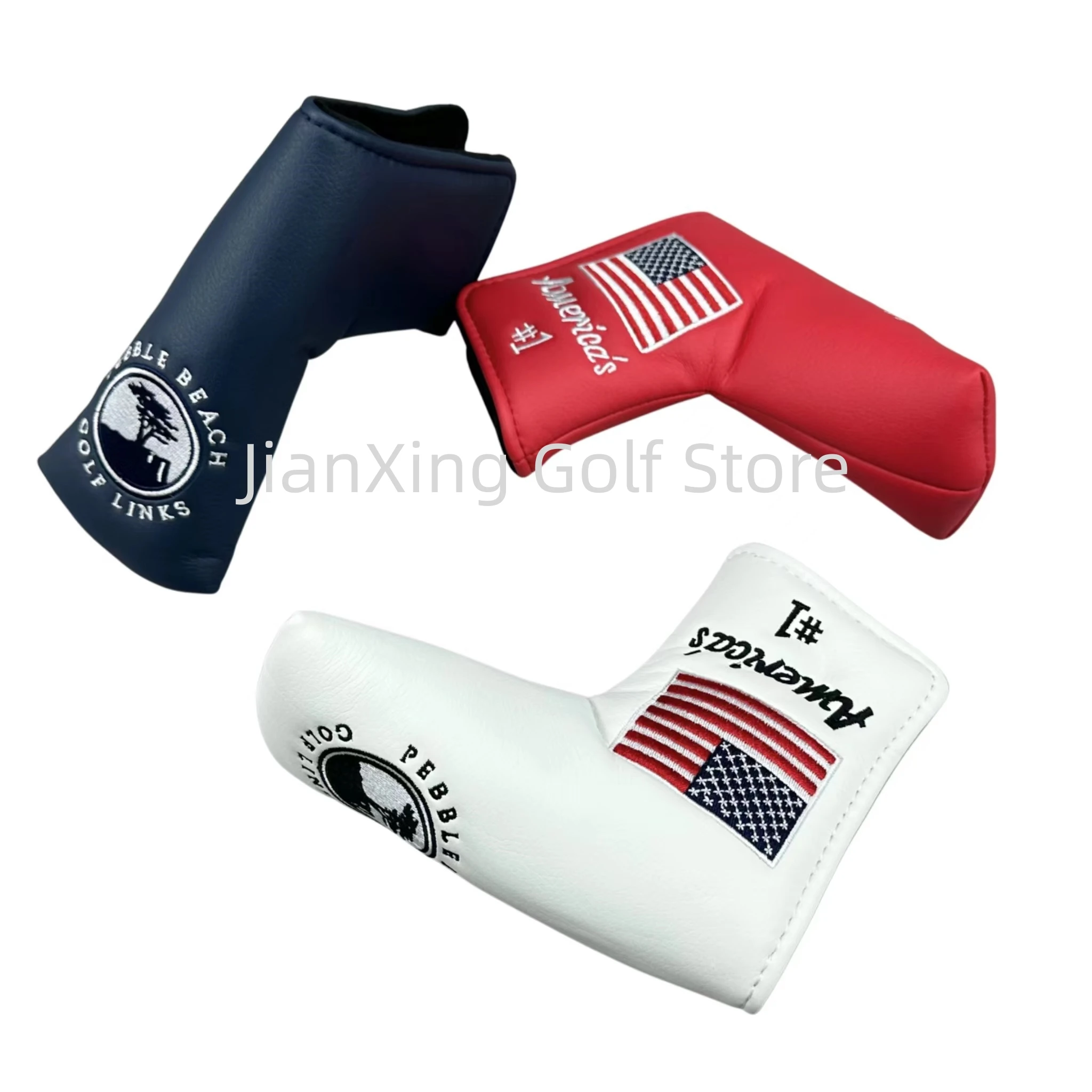 

Golf Putter Cover PU Leather Closure Pine Pattern Golf Club Cover Blade Putter Cover Protector