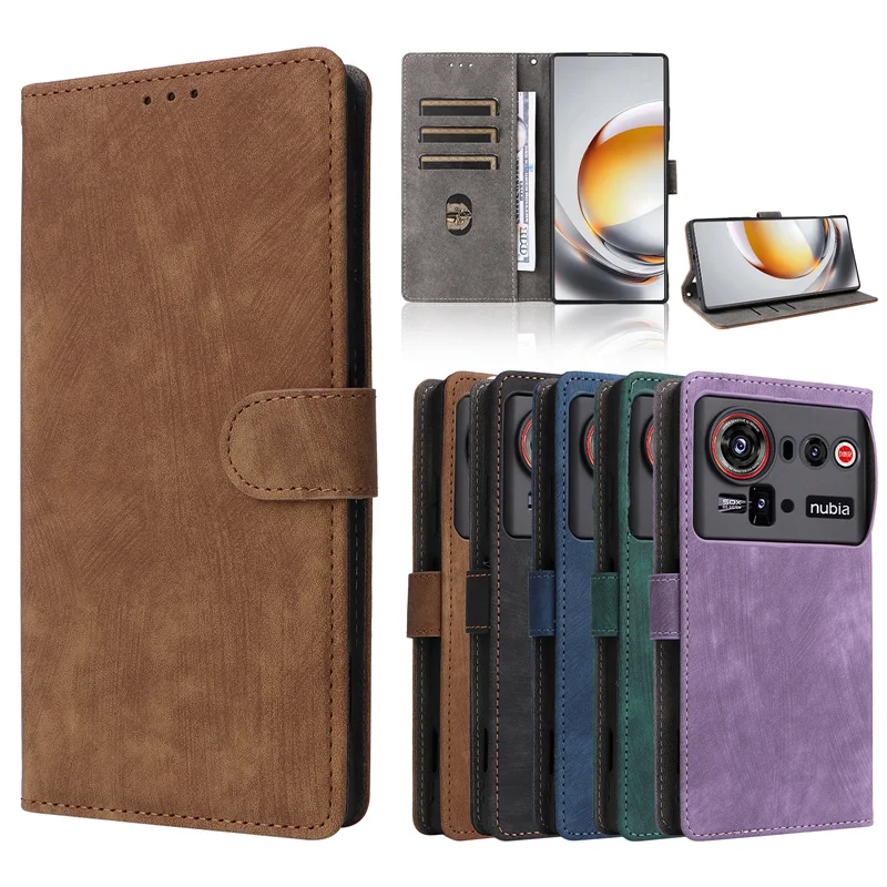 Premium Flip Protective Leather Phone Case with Magnetic Closure