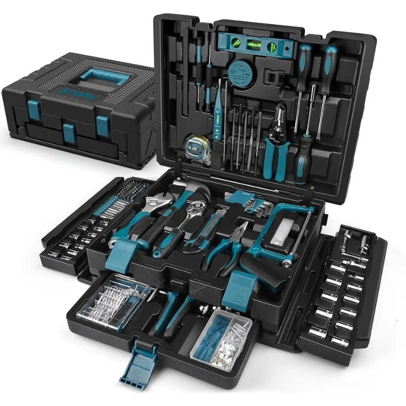 

Sundpey 379-PCs Home Tool Kit - Protable Complete Household and Auto Repair Tool Set - Hand General Basic Tool Box Storage