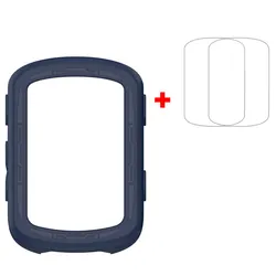 Dual Function Protective Case with Glass Film Cover for Garmin Edge 840 (Deep blue film)