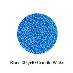 Vibrant Wax Sand for Creative Candle Making - Ideal for Arts, Crafts, and Unique Party Decor (Blue 10Wicks)