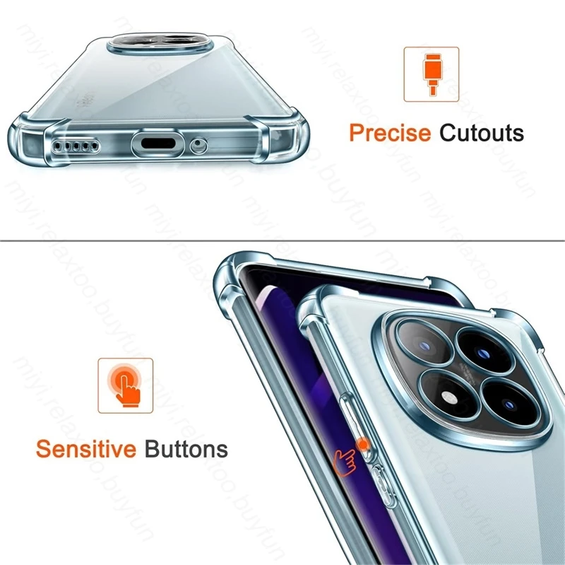 Note14Pro 4G Case Transparent Crystal TPU Soft Back Cover For thumbnail 2
