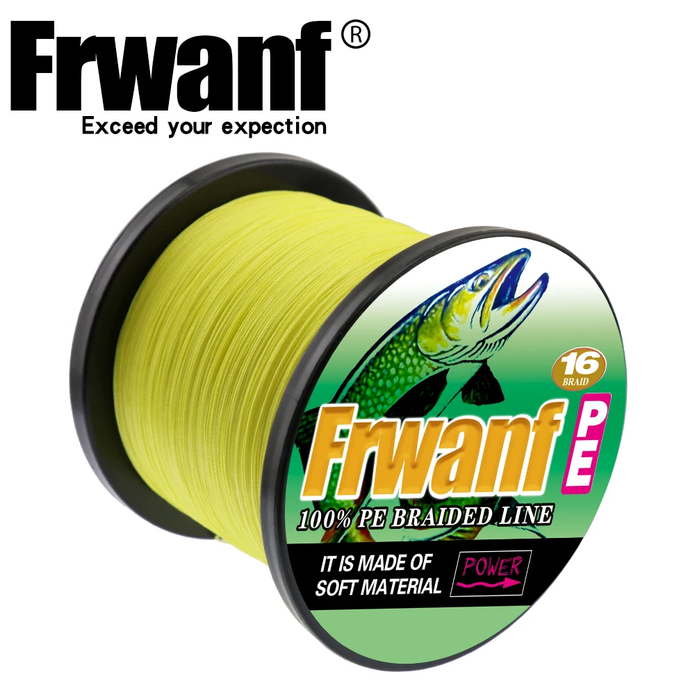 Frwanf Braided Fishing Line 16 Strand 500m Multifilament Line Braided Wire  20-500LB Hollowcore Lines Multicolor rope ice fishing