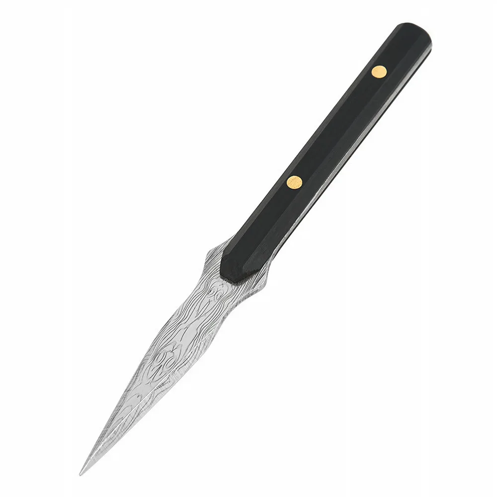 1PCS Stainless Steel Ebony Chinese Puer Tea Needle Cutter Damascus Tea Knife Delicate Cutter For Home Tearoom Store Tools