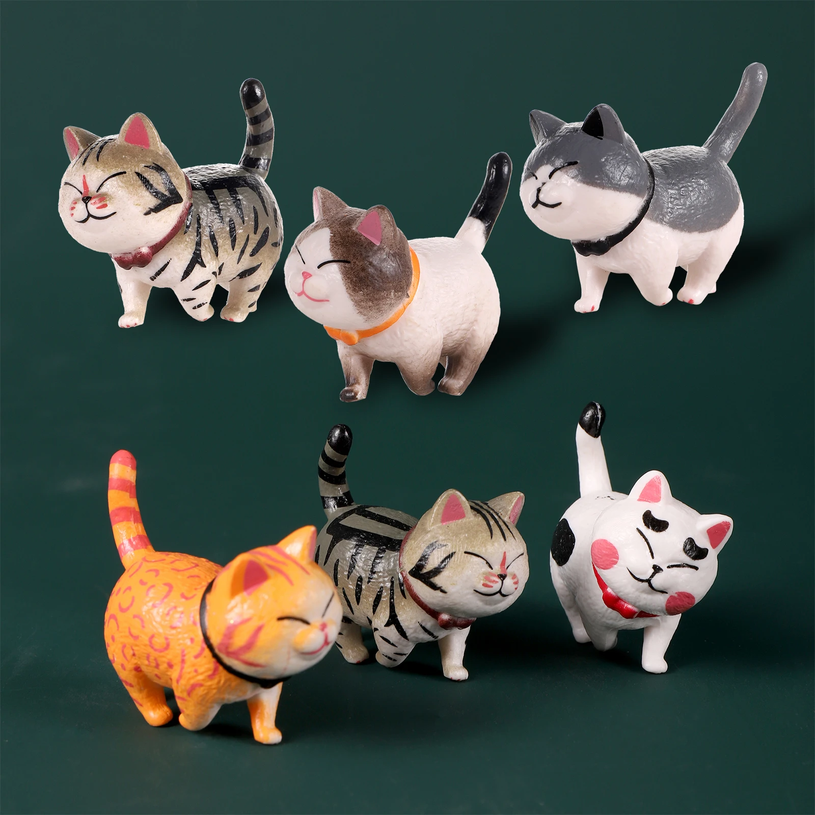 3Pcs/Kit 9Pcs/Kit Cute Mini Cat Ornaments Desktop Car Home Room Office Decoration Figures Statue Kids Student Lovely Gifts 4