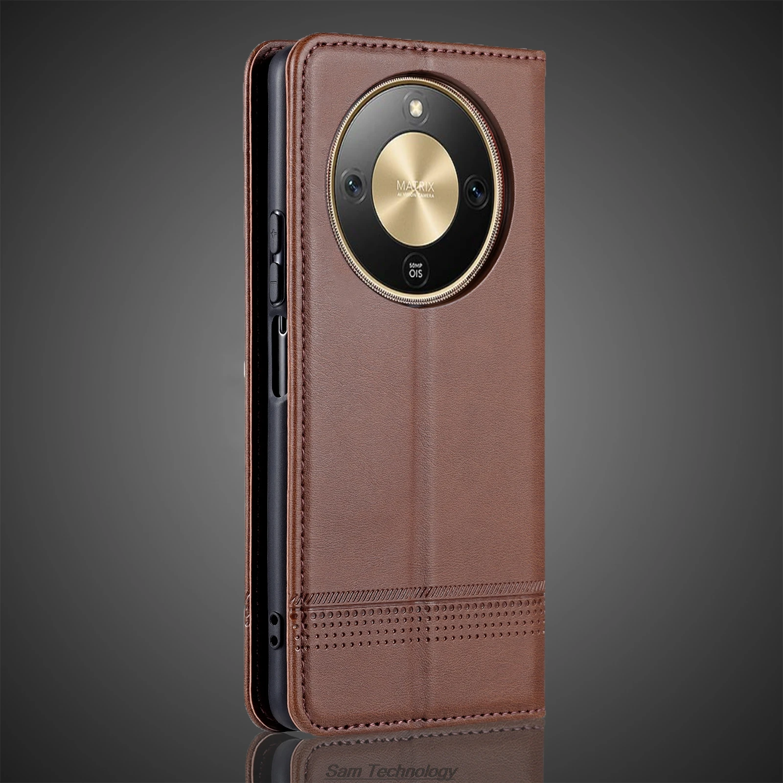 Magnetic Adsorption Leather Flip Protective Case