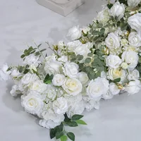 Artificial Flowers Runners for Outdoor Wedding Dinning Table Centerpieces Fake Flower Rows Home Decor - Road Lead Party Decor 2