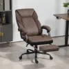 Homcom Executive Office Chair with Foot Rest and High Back, Dark Brown 4