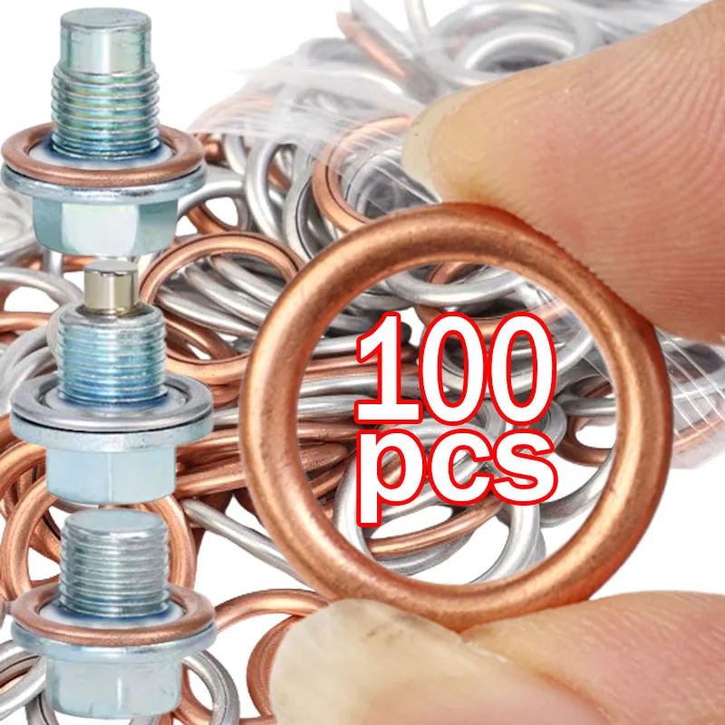 Oil Drain Plug Gasket Car Oil Pan Drain Gasket Drainage Bolt Pad Aluminum Copper Replaceable Accessories For Volkswagen Audi oil drain plug gasket,oil drain plug seal washer