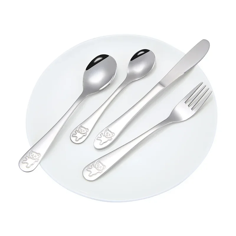 Cutlery Set Western Style Cutlery Set Stainless Steel Cutlery Set Stainless Steel Spoon Fork Table Western-Style Knife Tableware Set Feeding Baby Children Products Food