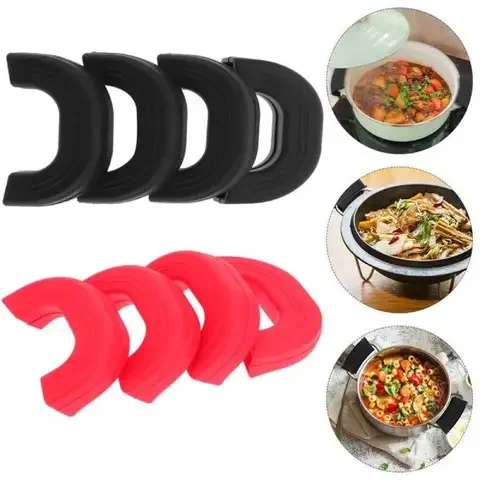 

Silicone Oven Mitts 2pcs Cookware Holders Heat Resistant Pot Sleeve Grip for Frying Cast Iron Skillet Pan Handle Cover