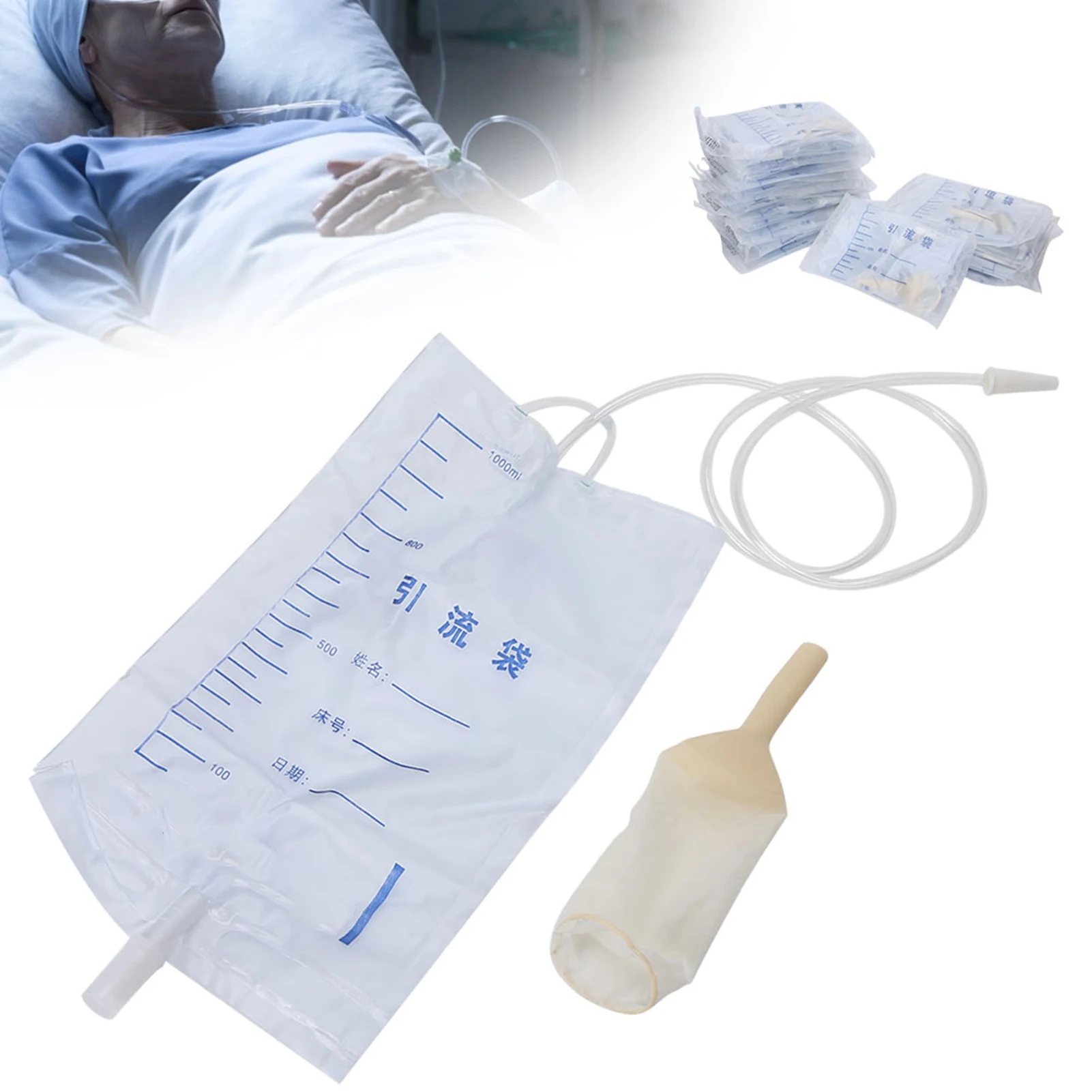 25pcs 1000ml Male Disposable Drainage Bag Household Urine Collection Bag Healthy Care