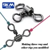 Triple Swivel 25~100Pcs Stainless Brass Rolling 3 Way Swivels Fishing Line Connector Tackle Jigging Rigs Surf Fishing Bottom Rig 3