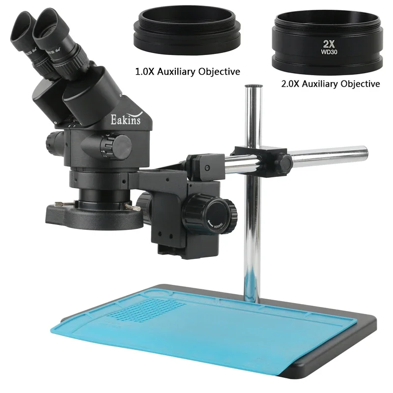 顕微鏡 連続ズーム 7X-45X ステレオ双眼顕微鏡 WF10X/20mm 接眼レンズ