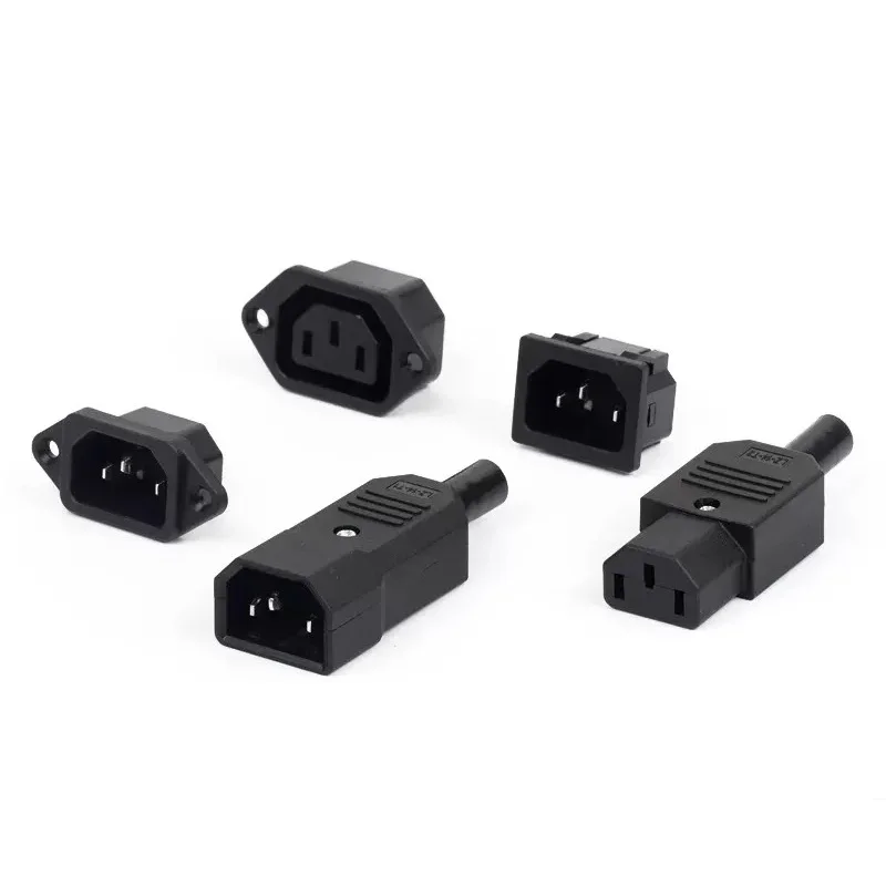 LED Rocker Switch 5PCS 3 Pin 10A 250V Computer Mount Outlet IEC320 C14 Electrical Power Socket Brass Fuse Inlet Plug Connector