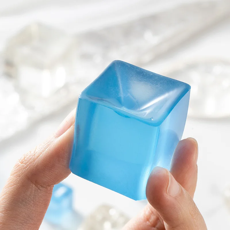 10 Squishy Cubetti Di Ghiaccio - Giocattoli Morbidi Antistress Per Bambini E Adulti - Colorati E Portatili