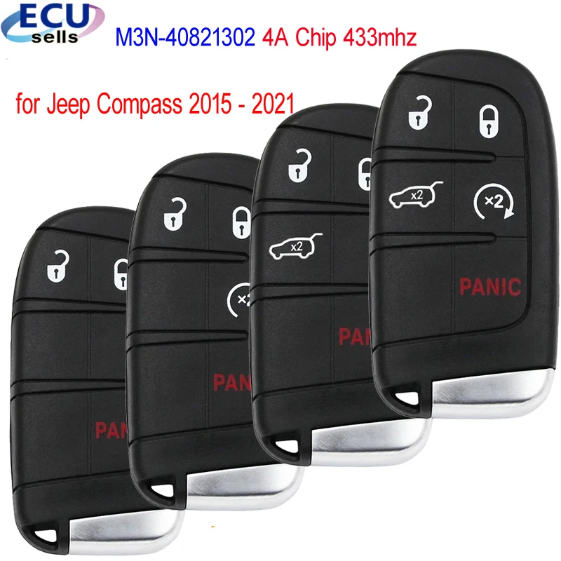 3 /4 /5 Buttons Smart Keyless Remote Key for Jeep Compass 2015 2016