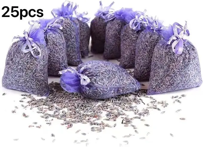 Lavender Sachets (25 Pack) -French Lavender Sachets Closets Fresh Scents, Set of 25, Lavendar Home Fragrance