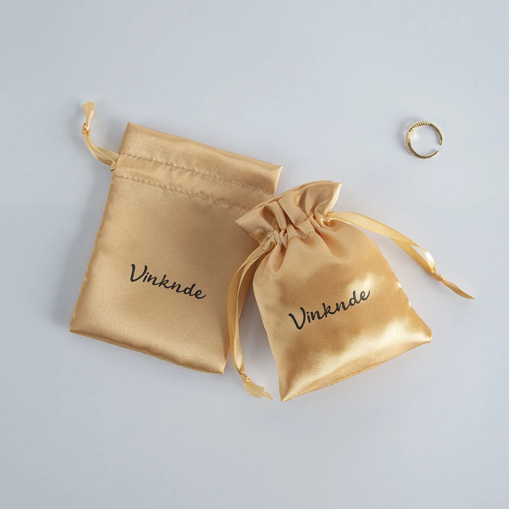 100pcs/lot Bulk Custom Logo Satin Silk Bags 7x9 10x15cm Jewelry Packaging Bags Wedding Gift Storage Drawstring Pouches Wholesale