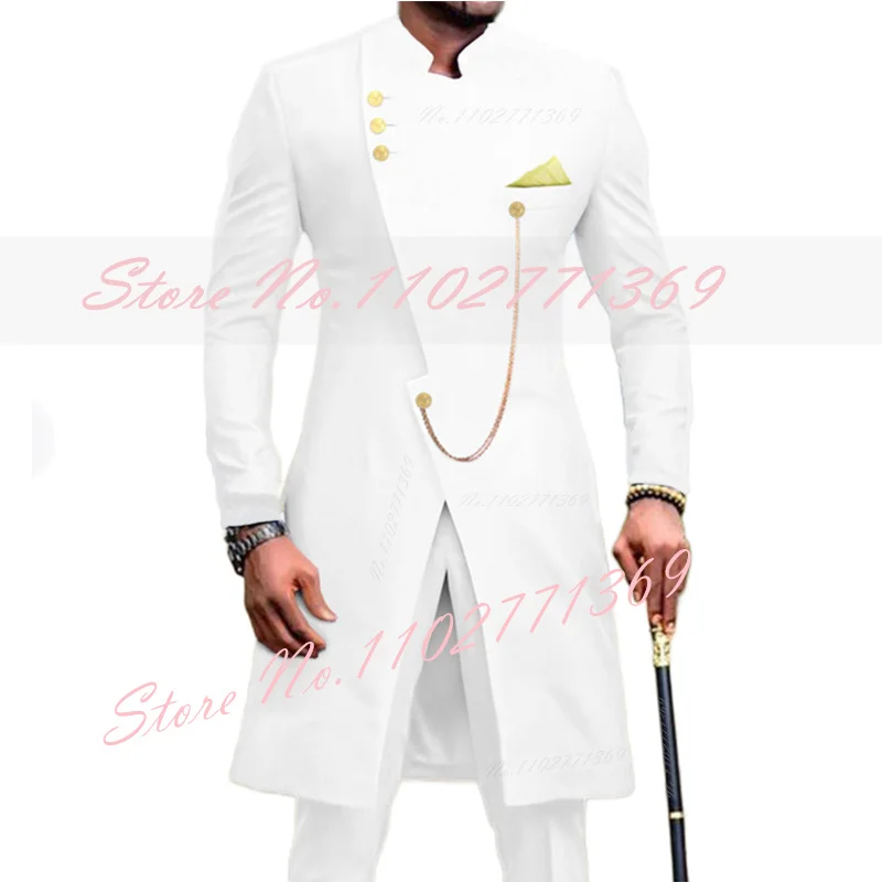 

New White Suits For Men Slim Fit Prom Party Wedding Groomsmen Groom Suit Tuxedos 2Pcs Fashion Costume Homme Blazer Pants
