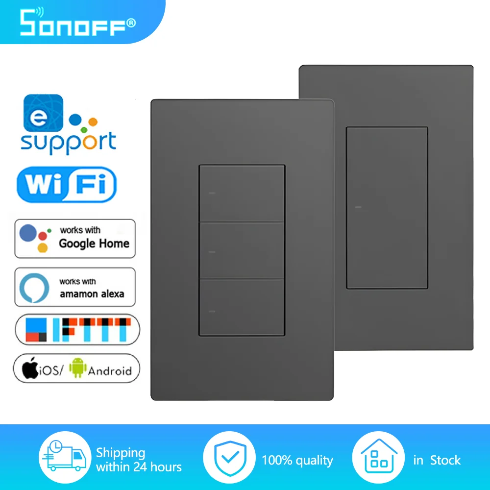 

SONOFF M5 120 Type SwitchMan US WiFi Switch Smart Home 1/2/3Gang Wall Button Works With Alexa Google Home Alice Siri