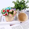 1pcs New Handmade Bamboo Garden Flower Pot Wicker Basket Straw Patchwork Wicker Rattan Seagrass Storage Organizer Nursery Pots 3
