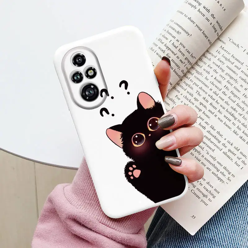Cute Black Cat Cartoon Case - Soft Back Shell Cover