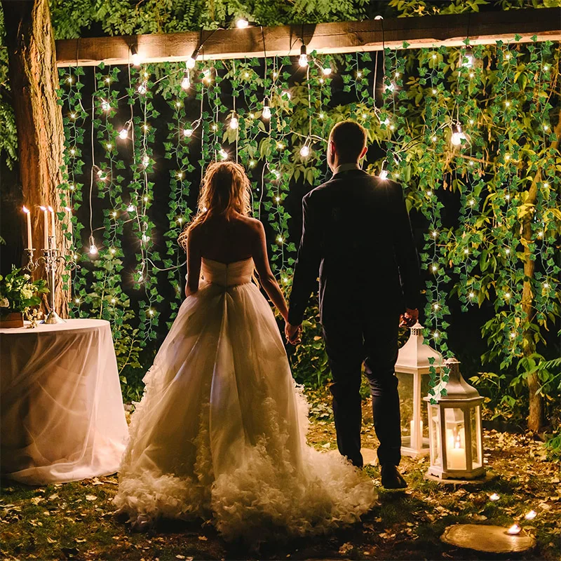 6/24 Stück Künstliche Efeu-Girlande Hängende Grüne Ranken Badezimmer Heim Party Deko Outdoor Garten Hochzeit Bogen Dekoration Künstliche Pflanzen – Detail 5