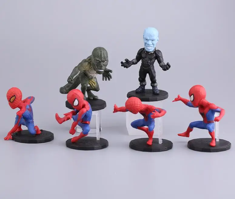 6 Pz/Set Marvels Spiderman Lizard Green Goblin Figure Model Toys