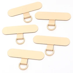 Premium Metal Phone Lanyard Straps - Ultra - Thin Stainless Steel Tether Tabs, Set of 5 (Champagne)
