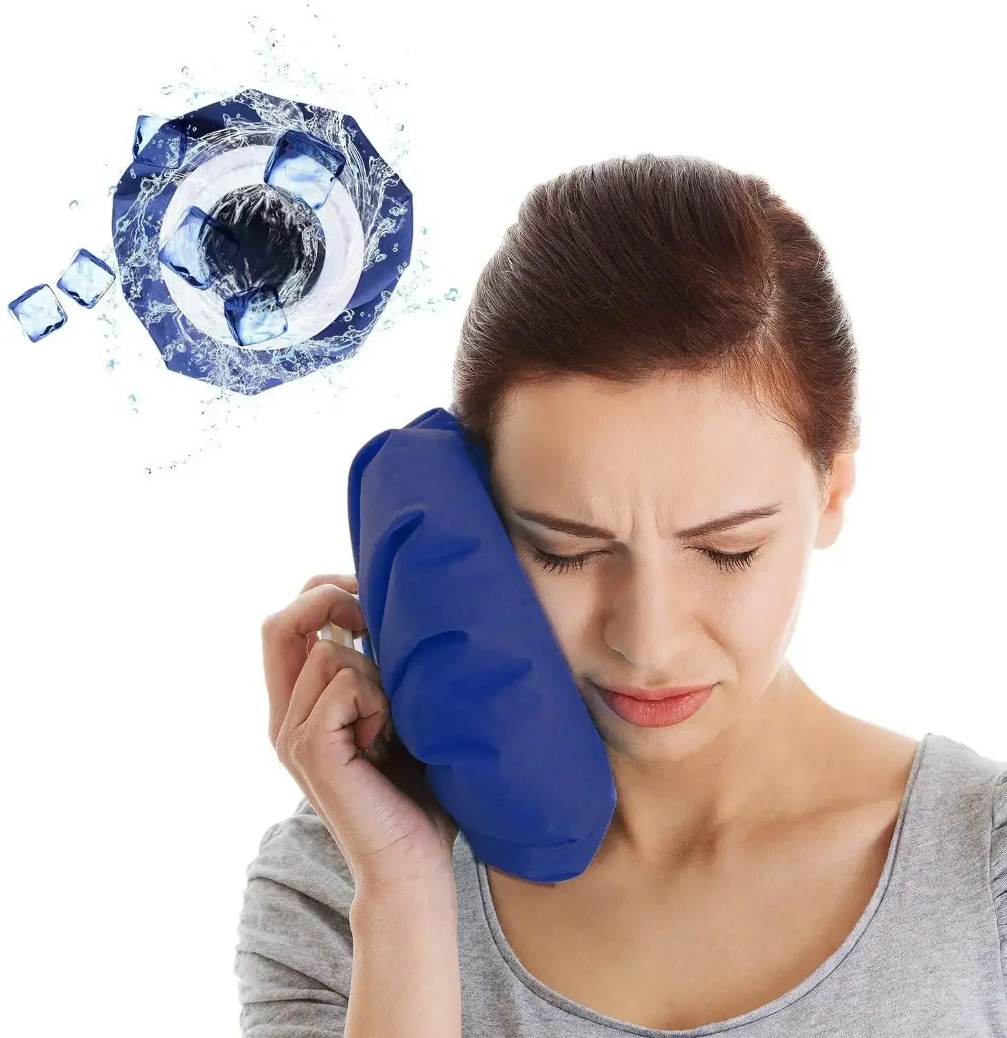 Ice Cold Pack Reusable Ice Bags Hot Water Bag for Injuries,Hot & Cold Therapy & Pain Relief with Elastic Breathable Support Wrap