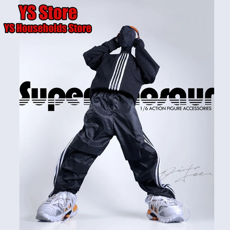 

2 цвета супердинозавр 1/6 мужской солдат модный спортивный комплект с круглым воротником толстовка свободные полосатые брюки подходит для 12 "экшн-фигурки