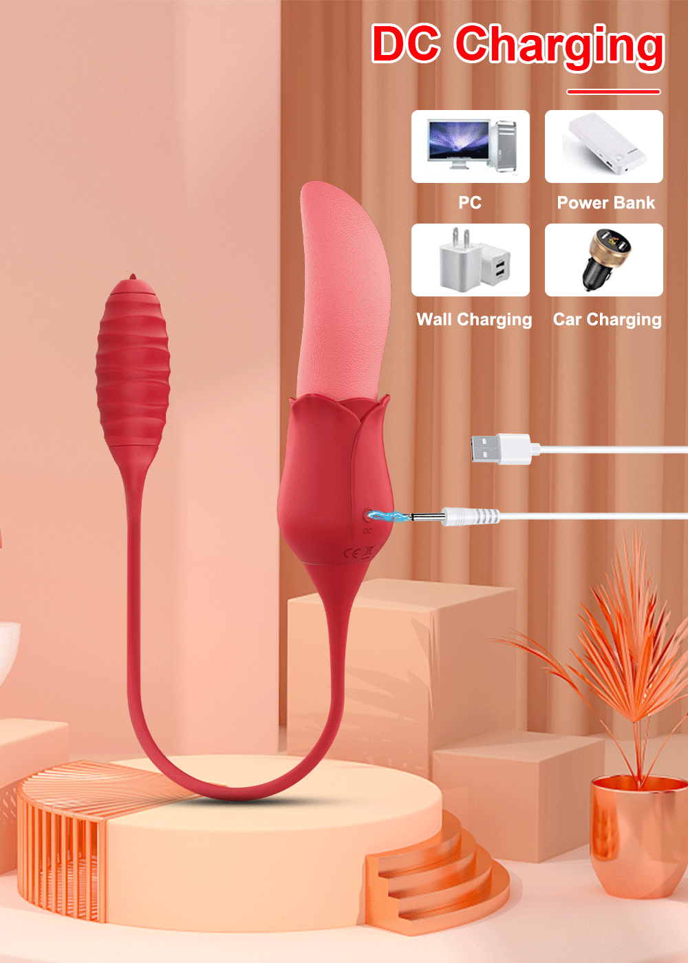 Rose Tongue Licking Sucker Vibrator For Women Nipple Clit Stimulator Love Egg Dildo Vibrating Massager Female Adult Sex Toys