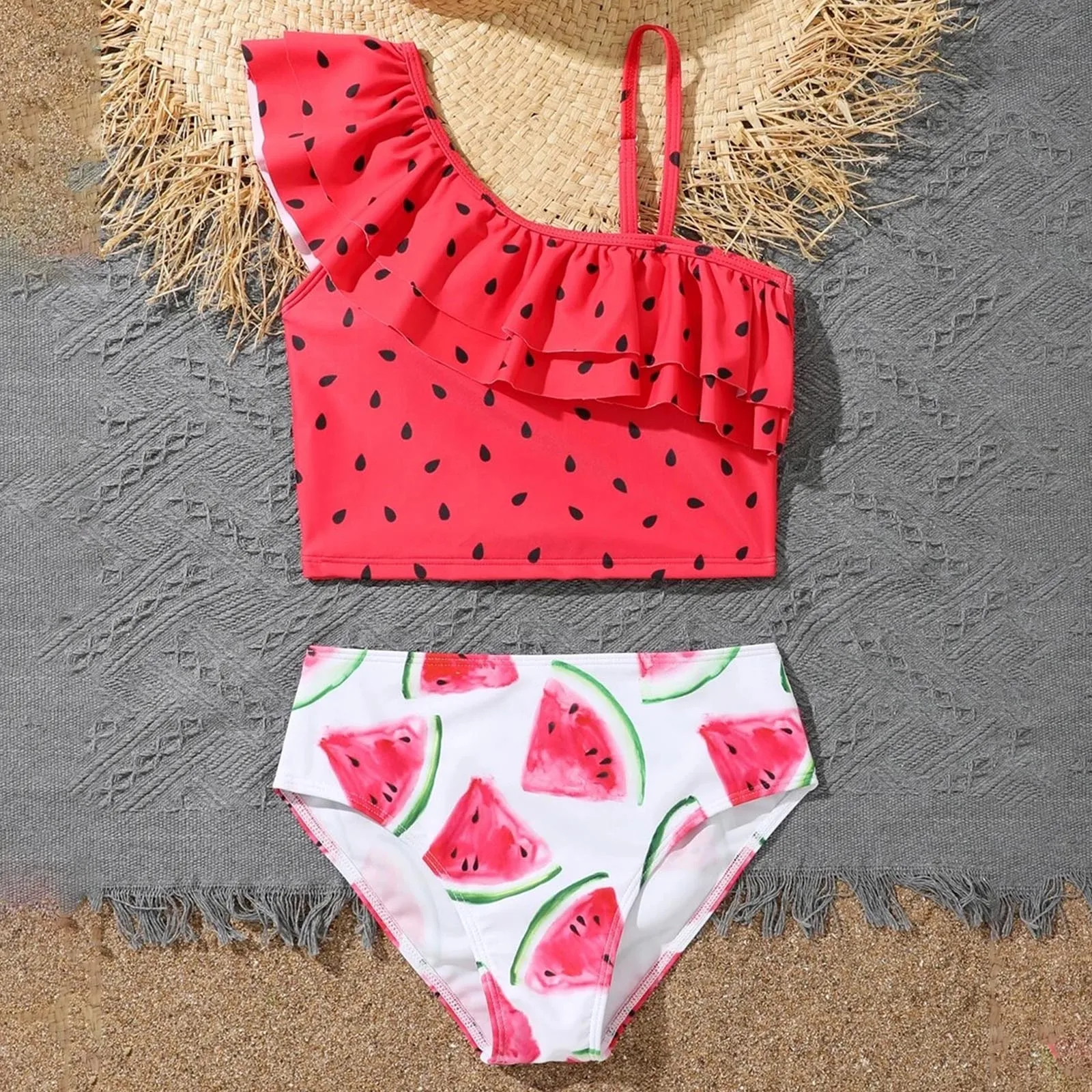 Girls Youth Swim Suits Girl'S Cute 2 Piece Bikini Set High Waisted Swimsuit Bathing Suit Beachwear Girls Swimsuits 9 10 Years 1