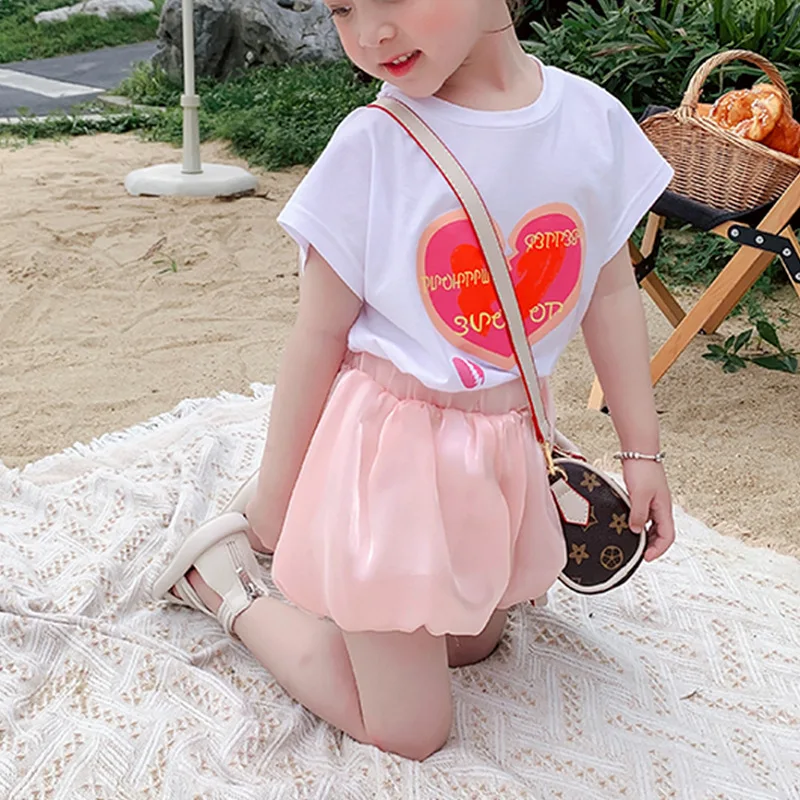 Girls Shorts Summer Flower Bud Pants for Kids High Waist Children's Pumpkin Pants Toddler Bloomers Ruffle Shorts