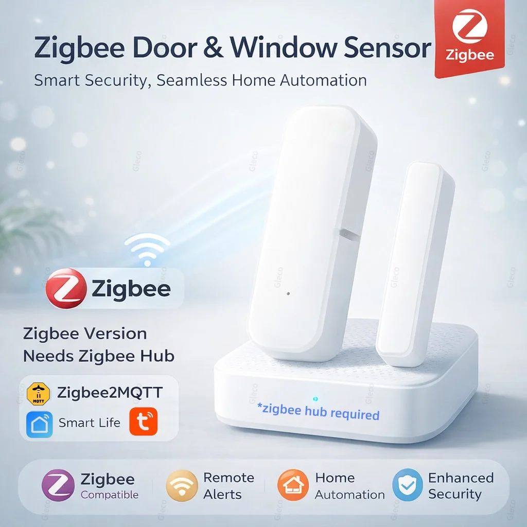 2/4/6 Pack Tuya Zigbee Door Window Sensor Alarm Magnetic Contact Open ...