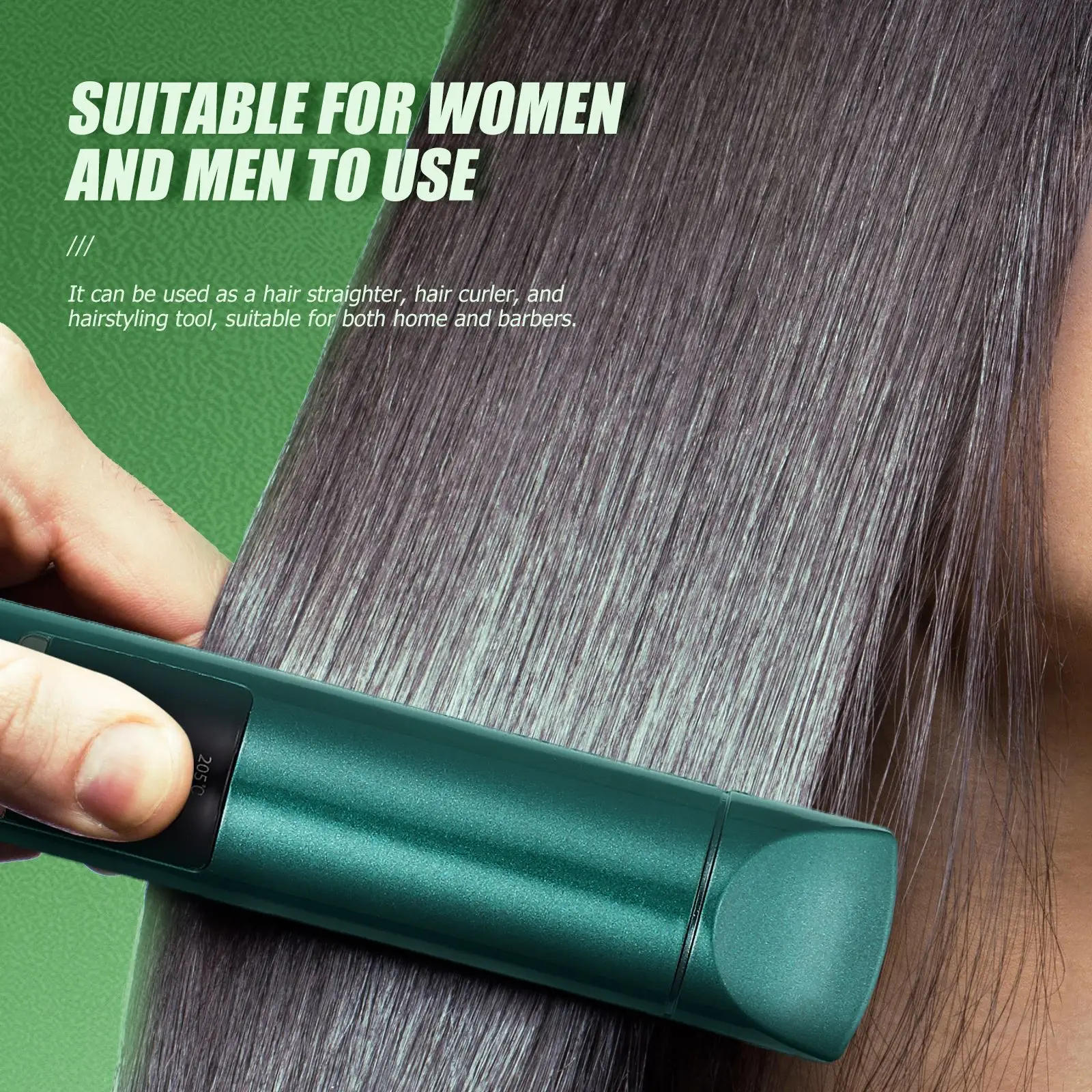 Usb Charged Hair Straightener Curler Adjustable Temperature Portable Hairstyling Tool For Men Hair Iron Wand Care Equipment