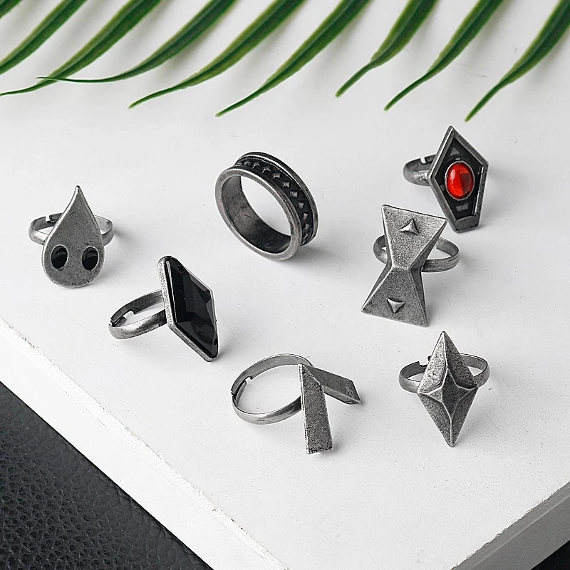 2022 Game Genshin Impact Hu Tao Ring Cosplay Accessories Rings Set Props Project Characters Anime Metal Ring Gift For Unisex - Image 4