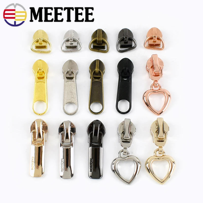 20Pcs Fashion 5 Metal Zipper Slider Head For Nylon Zippers Bag Clothes Zippers Heads Zip Repair