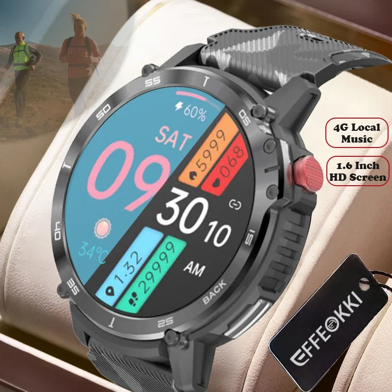 Effeokki Ultra Military C22 Smartwatch Smart Watch Men Outdoor Tactical Ip68 Impermeabile 4G Musica Locale